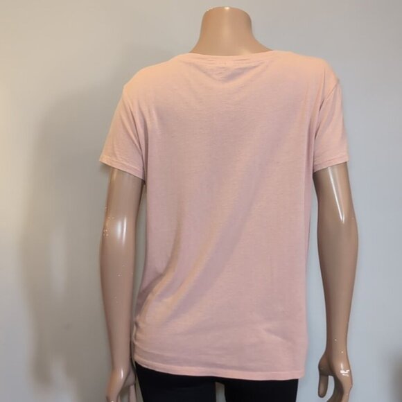3/$20 H&M Divided Basic Tshirt Love Embroidered Powder Pink Short Sleeve Top - Picture 8 of 11